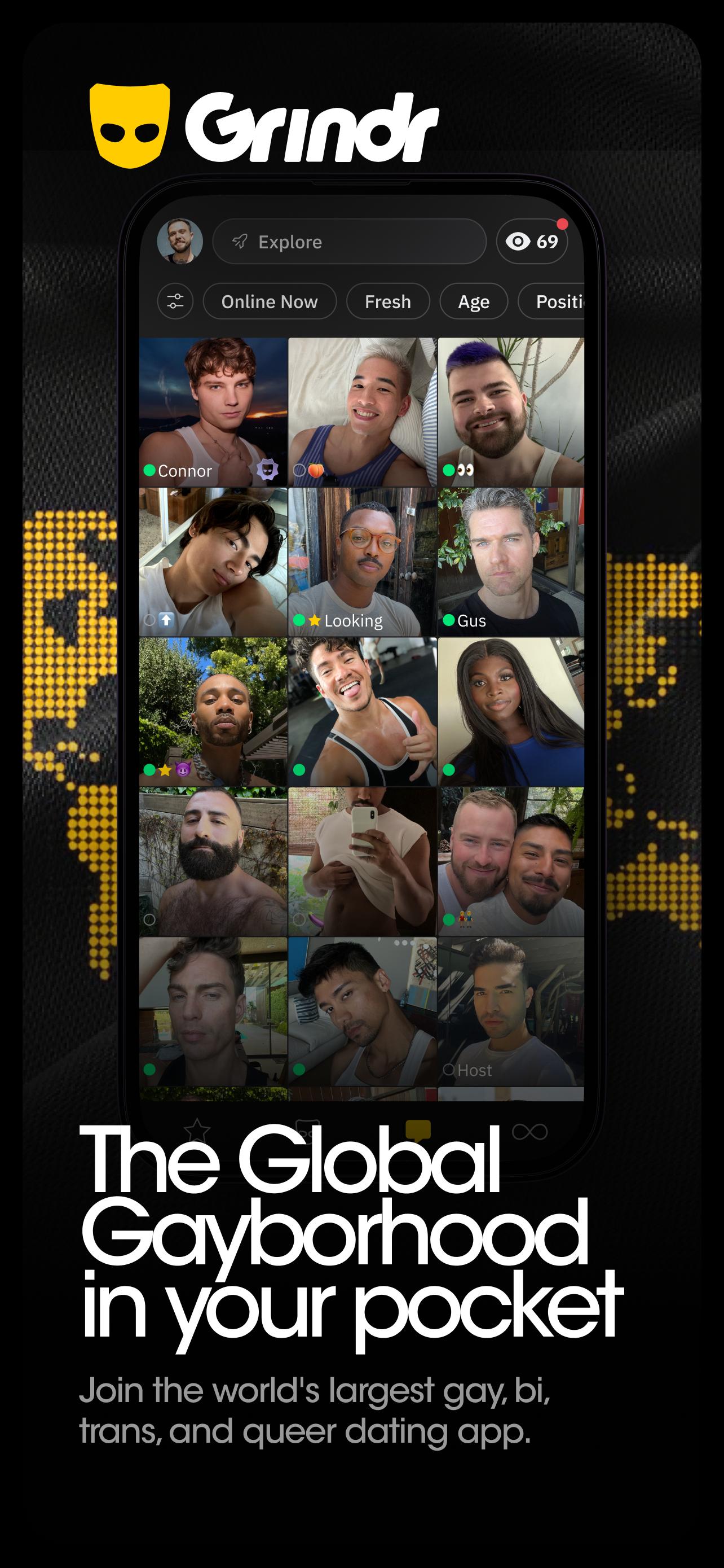 Grindr - 基友聊天、見面、約會的社交網絡 海報